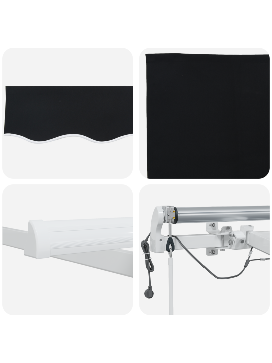 Automaattinen sisäänvedettävä markiisi led:llä musta 400x300 cm