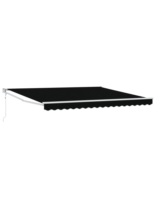 Automattinen sisäänvedettävä markiisi musta 400x300 cm
