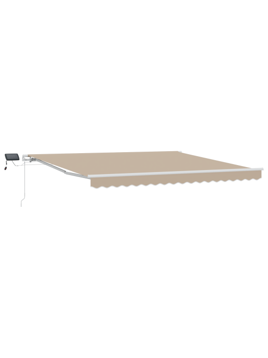 Manuaalinen sisäänvedettävä markiisi ledillä beige 400x300 cm