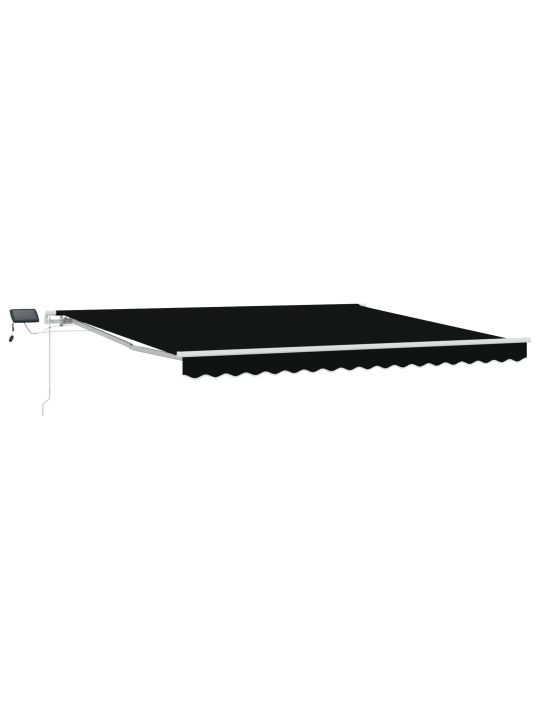 Manuaalinen vedettävä markiisi led musta 400x350 cm