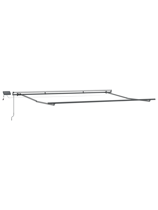 Vidaxxl manuaalinen sisäänvedettävä markiisi led valolla musta 400x350 cm, vidaxxl markiisin vaihto-osat 4x3.5 m kehikko musta