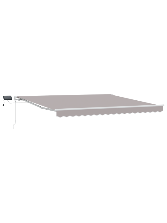 Manuaalinen sisäänvedettävä markiisi led valolla vaaleanharmaa 400x350 cm