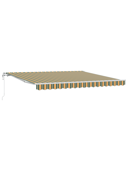 Automaattinen sisäänvedettävä markiisi vihreä ja keltainen 400x350 cm