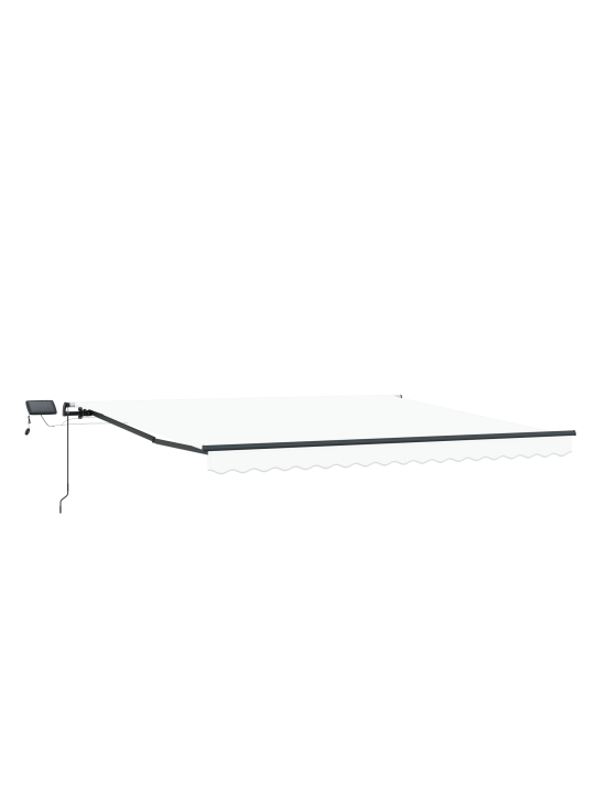 Manuaalinen sisäänvedettävä markiisi led-valolla valkoinen 450x300 cm