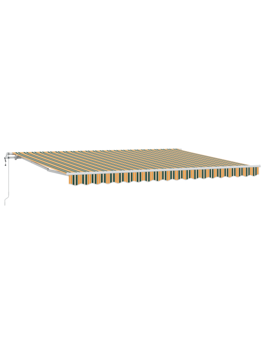 Automaattinen sisäänvedettävä markiisi vihreä ja keltainen 450x300 cm