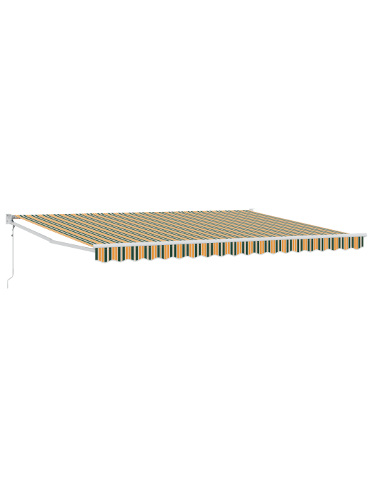 Automaattisesti vetäytyvä markiisi vihreä ja keltainen 450x300 cm