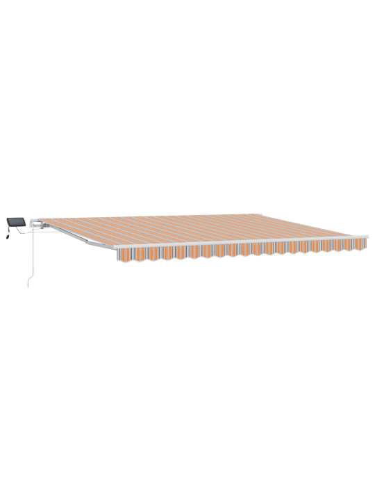 Manuaalinen sisäänvedettävä markiisi LED-moniväriraidalla 450x350 cm
