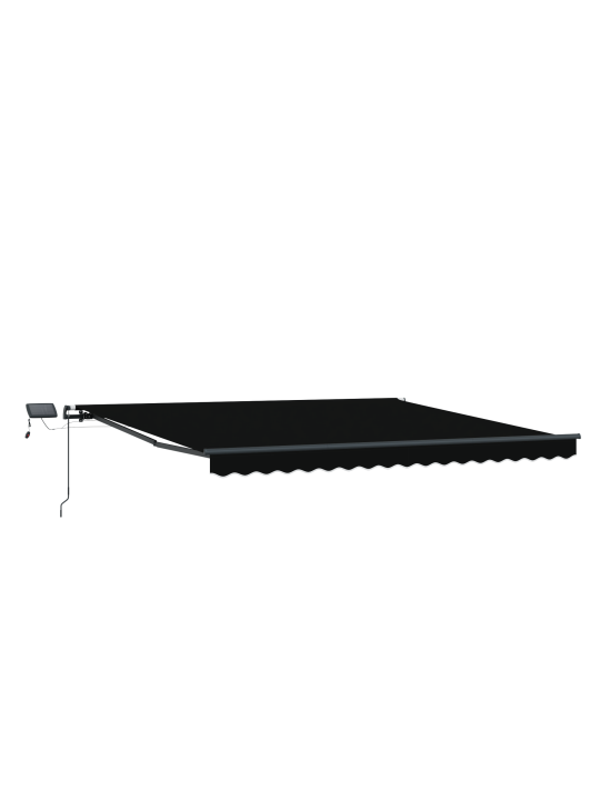 Manuaalinen sisäänvedettävä markiisi led:llä musta 450x350 cm