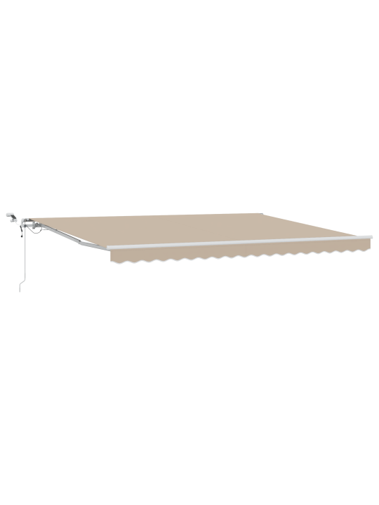Automaattisesti sisäänvedettävä markiisi led-valolla beige 450x350 cm
