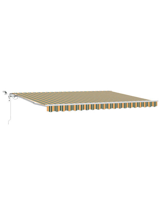 Automaattinen sisäänvedettävä markiisi led-valaistuksella vihreänä ja keltaisena, 450x350 cm
