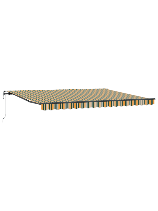 Automaattinen sisäänvedettävä markiisi vihreä ja keltainen 450x350 cm