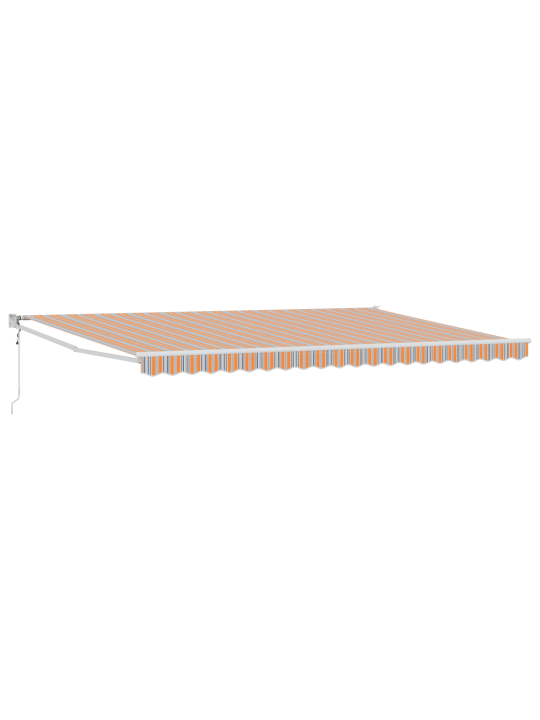 Automaattinen sisäänvedettävä markiisi monivärisellä raidalla 500x300 cm