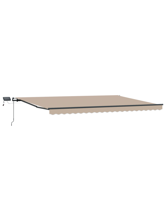 Manuaalinen sisäänvedettävä markiisi led-valolla beige 500x300 cm