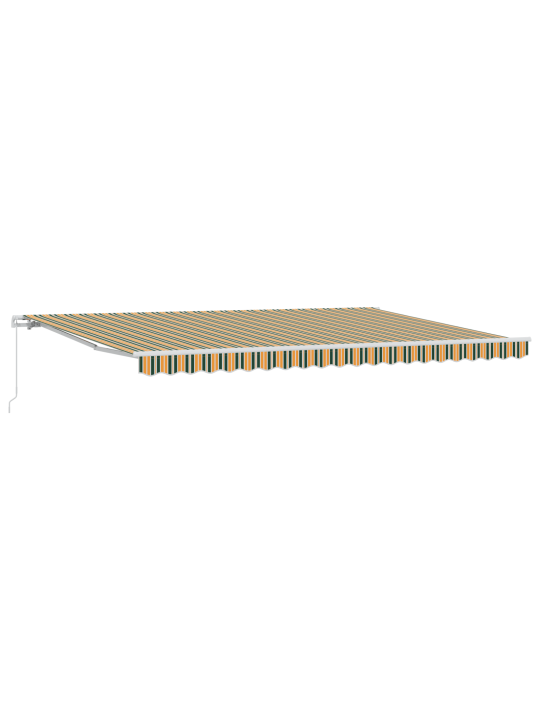 Manuaalinen sisäänvedettävä markiisi vihreä ja keltainen 500x300 cm