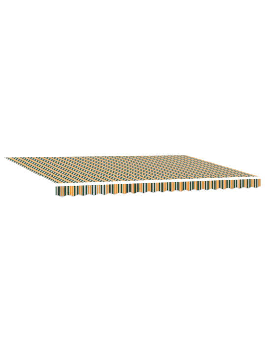 Automaattinen sisäänvedettävä markiisi led-valolla vihreä ja keltainen 500x300 cm