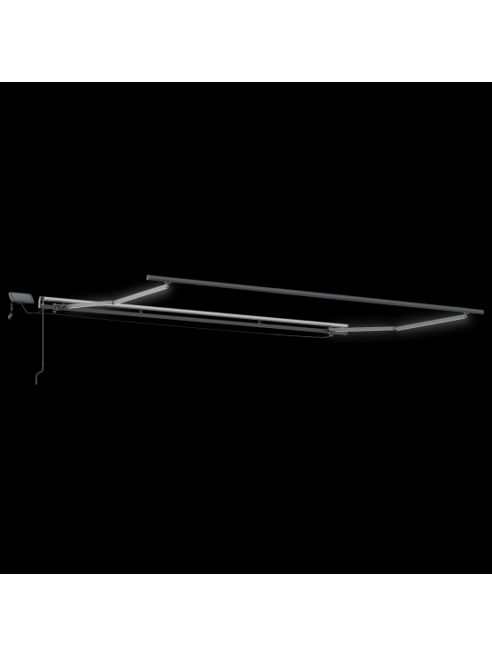 Manuaalinen sisäänvedettävä markiisi led-valoilla vihreänä ja keltaisena 500x300 cm