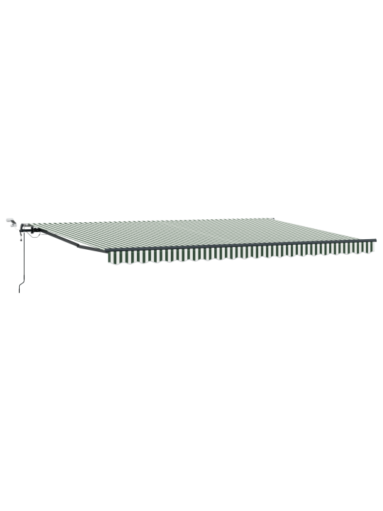 Automaattinen sisäänvedettävä markiisi led:llä vihreä ja valkoinen 500x300 cm