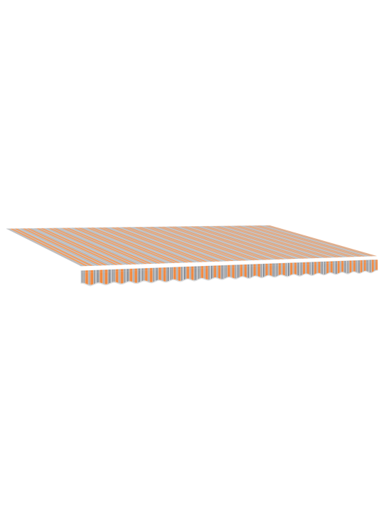 Automaattinen sisäänvedettävä markiisi moniväriraidoilla 500x350 cm