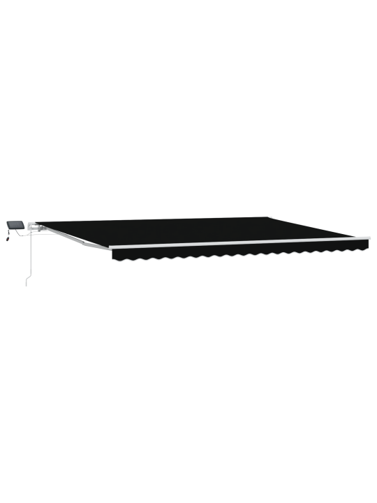 Käsikäyttöinen vetäytyvä markiisi led-valolla musta 500x350 cm