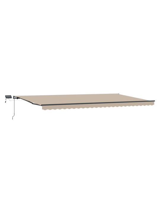 Manuaalinen sisäänvedettävä markiisi led:llä beige 600x300 cm