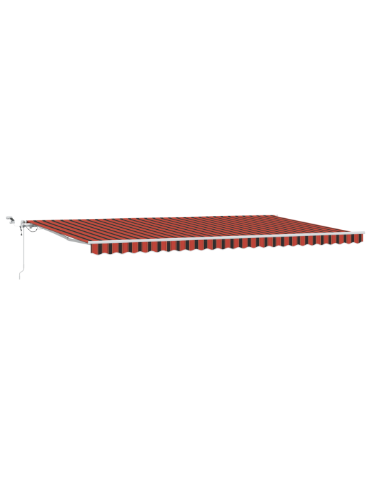 Automaattinen sisäänvedettävä markiisi led:llä, oranssi ja ruskea 600 x 350 cm