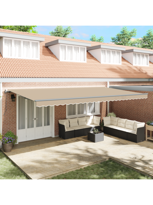 Automaattinen sisäänvedettävä markiisi beige 600x350 cm
