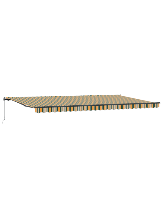 Manuaalinen sisäänvedettävä markiisi vihreä ja keltainen 600x350 cm