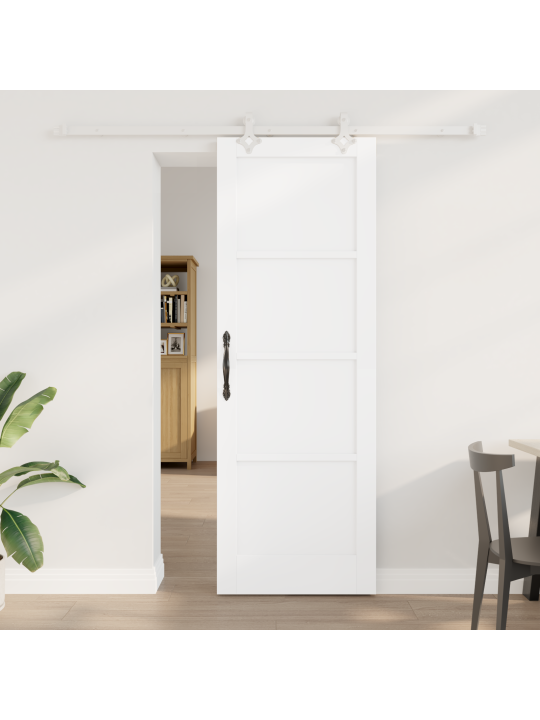 Liukuovi tarvikkeilla valkoinen 73.5x211 cm massiivipuu mänty