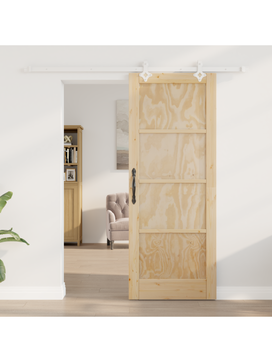 Liukuovi tarvikkeineen 78x202 cm täysi mänty