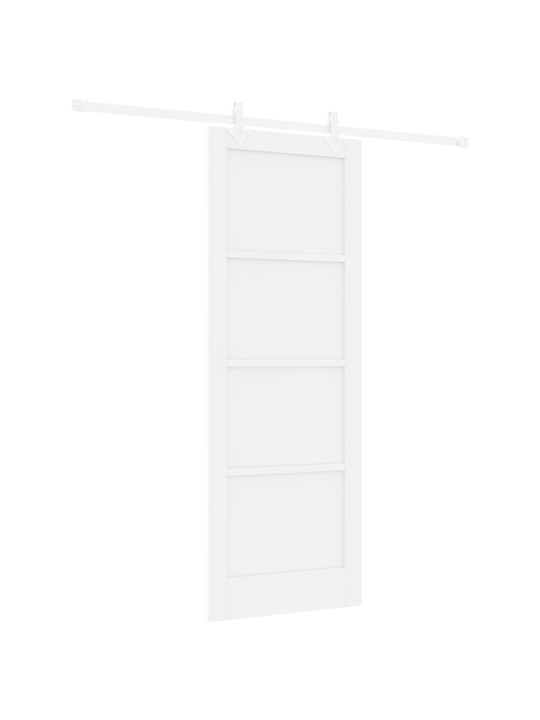 Liukuovi varusteilla valkoinen 78x211 cm massiivipuusta mänty