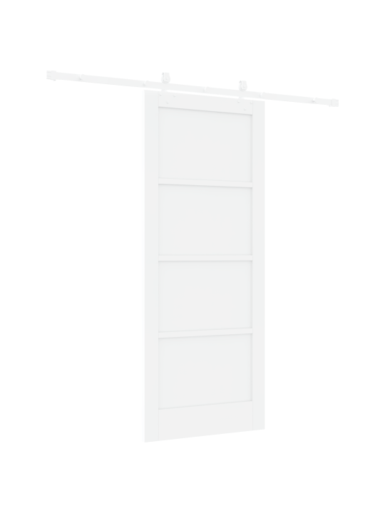 Liukuovi tarvikkeilla valkoinen 83x202 cm massiivimänty