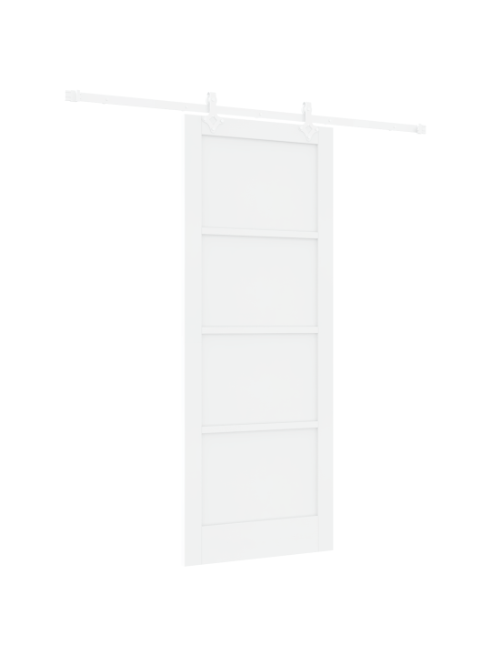 Liukuovi varusteiden kanssa valkoinen 83x211 cm massiivipuuta mänty