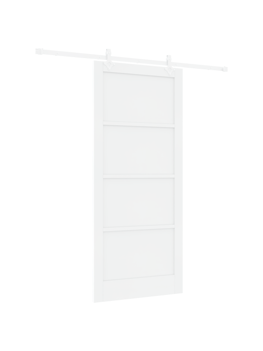 Liukuovi varustesarjalla valkoinen 93x211 cm tukevasta puusta mänty