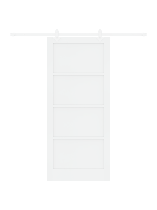 Liukuovi varustesarjalla valkoinen 93x211 cm tukevasta puusta mänty