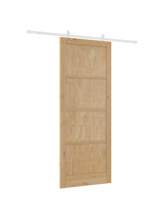 Liukuovi varusteineen 93x232 cm kiinteä puu männystä