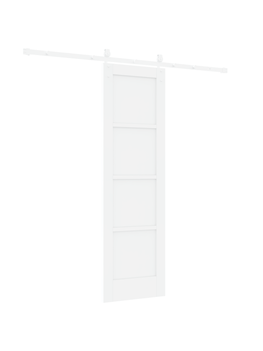 Liukuovi liukuvälineillä valkoinen 61x198.5 cm massiivimännystä