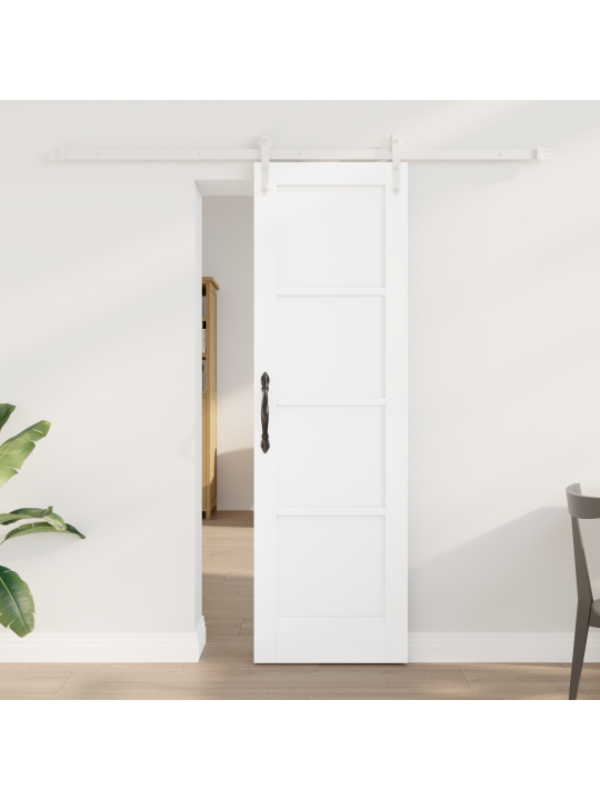 Liukuovi liukuvälineillä valkoinen 61x198.5 cm massiivimännystä