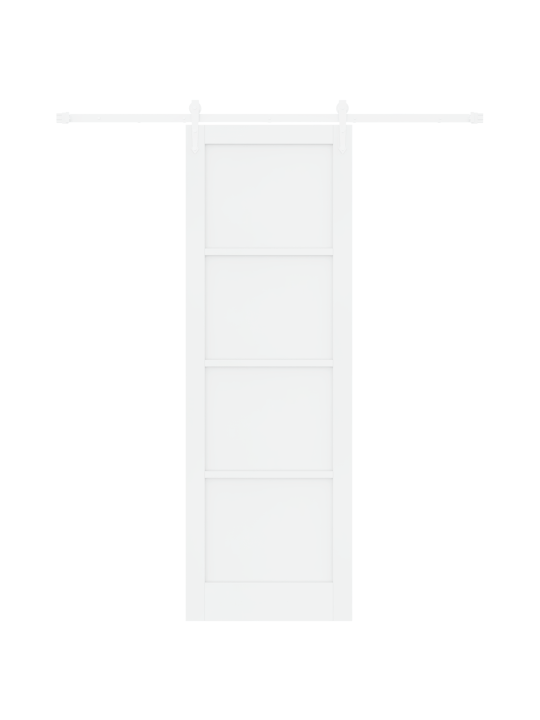 Liukuovi varusteiden kanssa valkoinen 78x232 cm massaivisesta männystä
