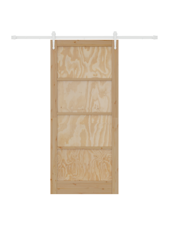 Liukuovi tarvikkeilla 93x211 cm täysi puu mänty