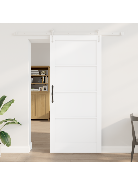 Liukuovi tarvikkeineen valkoinen 93x211 cm massiivinen puu mänty