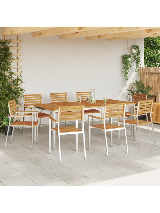 Pinottavat puutarhatuolit 8 kpl 54.5x56x89 cm täysi akaasiapuu