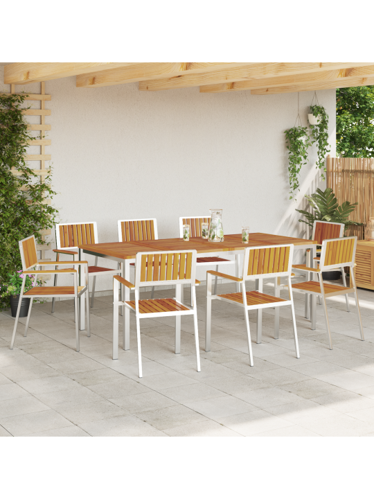 Pinottavat puutarhatuolit 8 kpl 54.5x56x87 cm täysi akaasiapuu