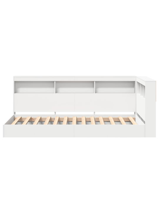 Kirjahylly sänky valkoinen 75x190 cm insinööripuusta