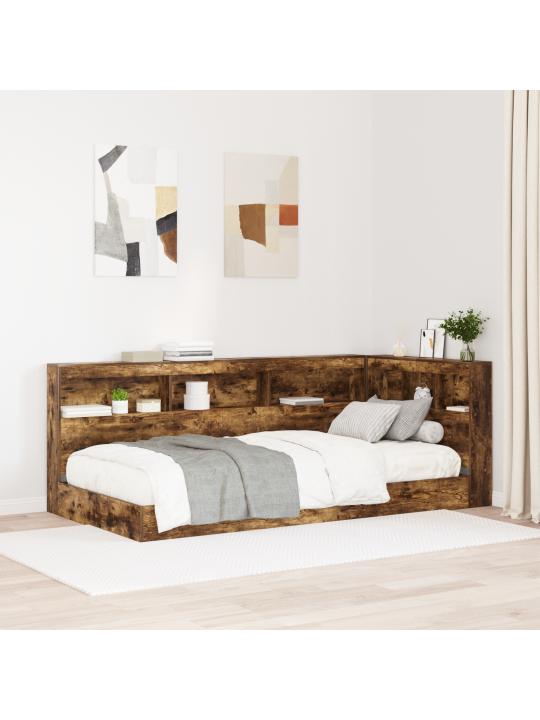 Kirjahyllysänky savuttua tammea 75x190 cm teknistä puu