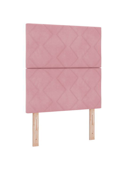 Vaaleanpunainen samettipääty timanttiblokeilla - 80 cm