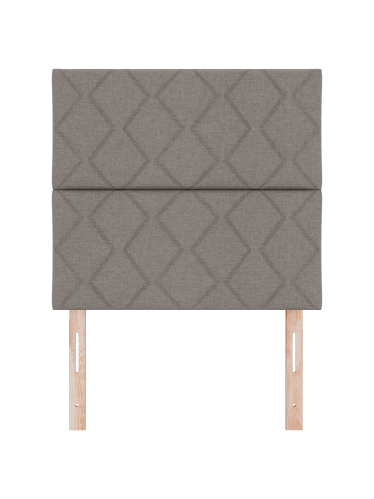 Sängynpääty timanttilaattojen muotoilu taupe 90 cm kangas