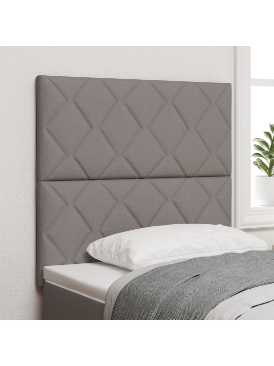 Sängynpääty timanttilaattojen muotoilu taupe 90 cm kangas