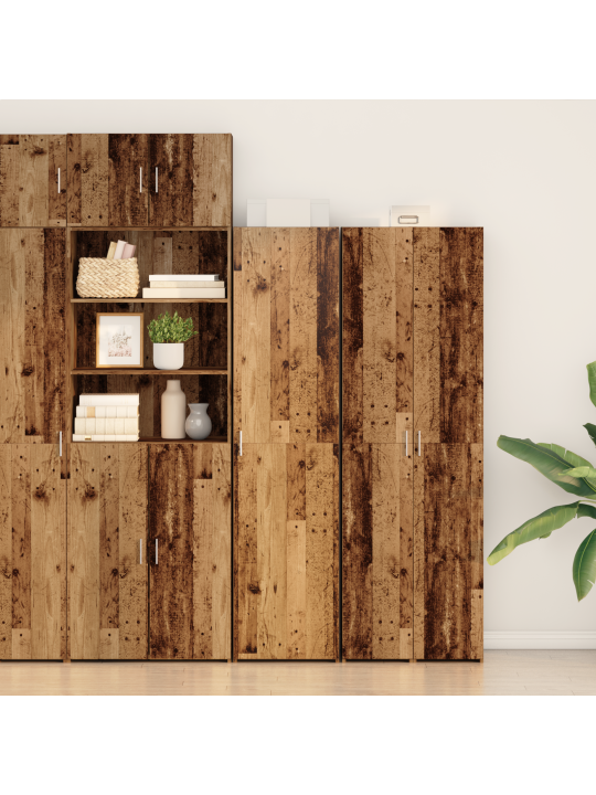 Highboard vanha puu 45x42.5x185 cm mdf