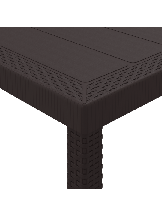 Puutarhapöytä ruskea 250x100x73 cm poly rattan