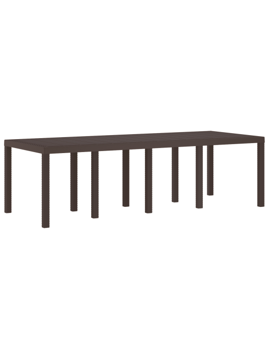 Puutarhapöytä ruskea 250x100x73 cm poly rattan